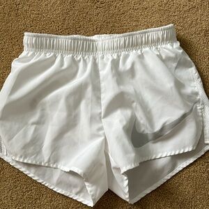 Nike dry fit women’s athletic shorts, never worn, white